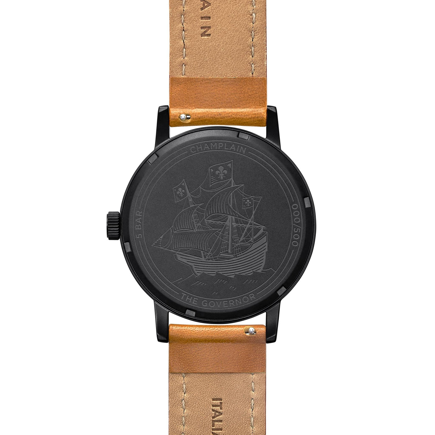 Black - Tan Governor Watch by Champlain