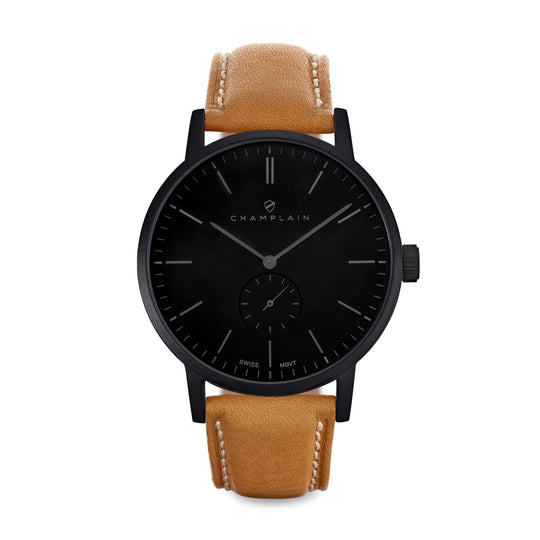 Black - Tan Governor Watch by Champlain