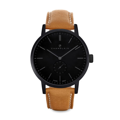 Black - Tan Governor Watch by Champlain