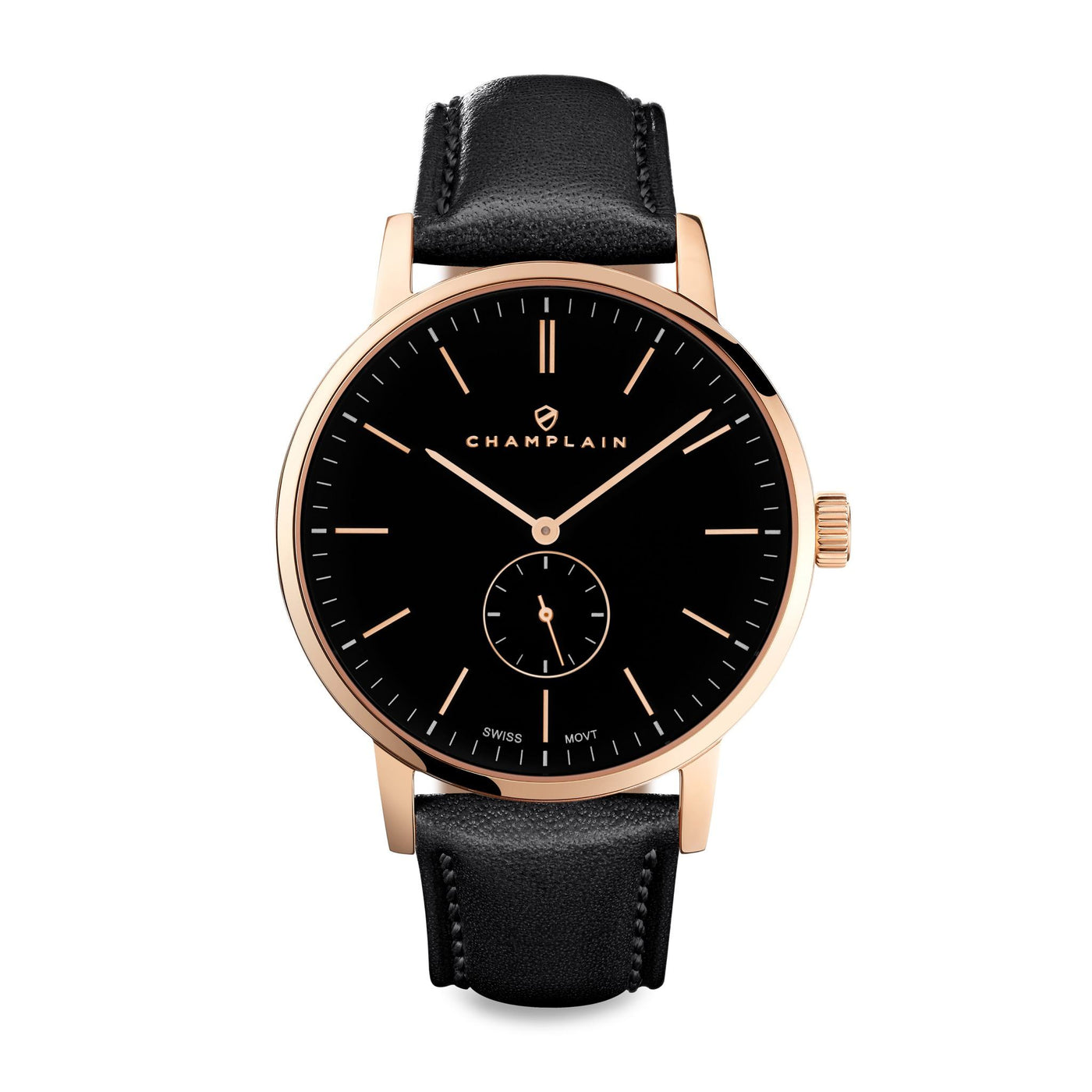 Rose Gold/Black - Black Governor Watch by Champlain