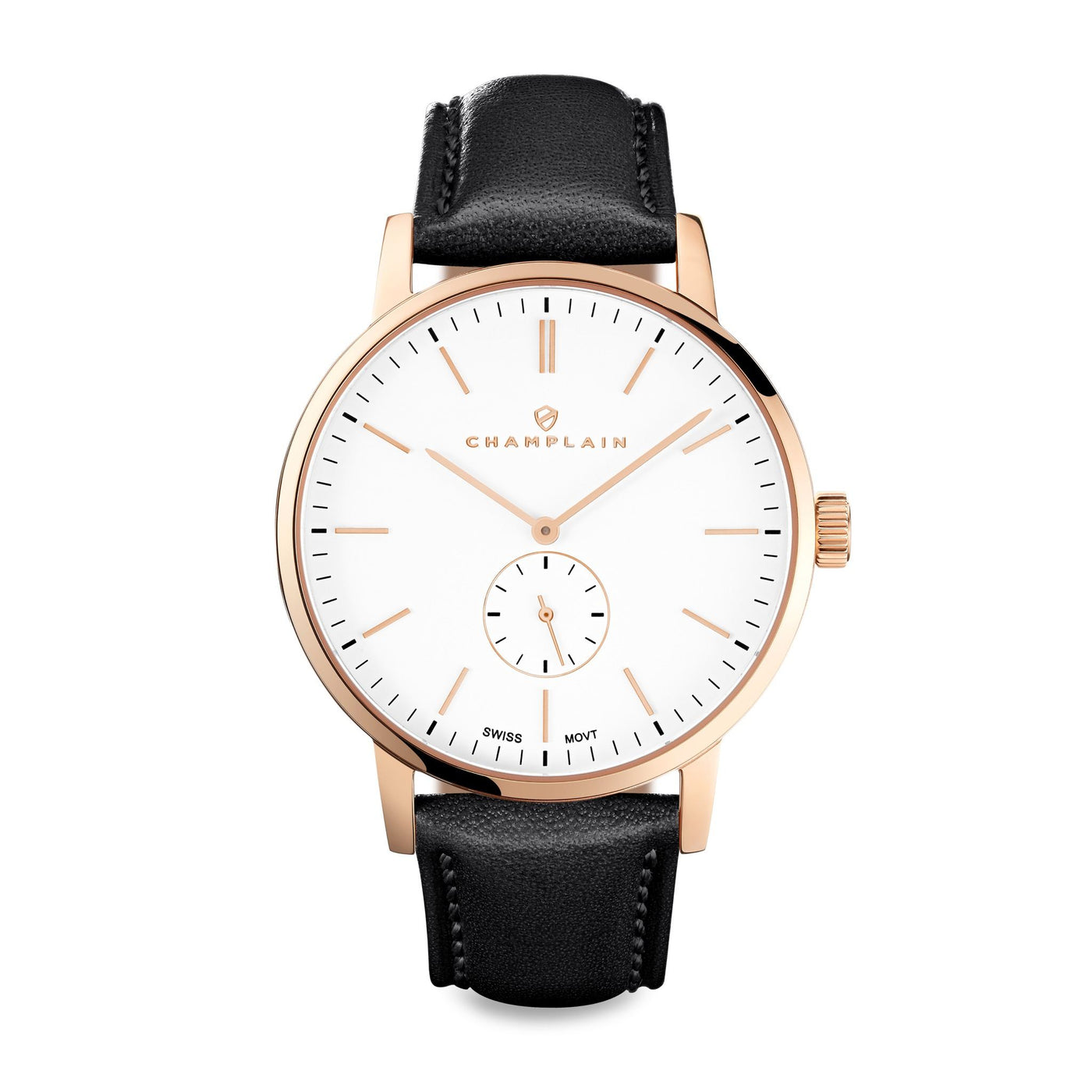 Rose Gold/White - Black Governor Watch by Champlain