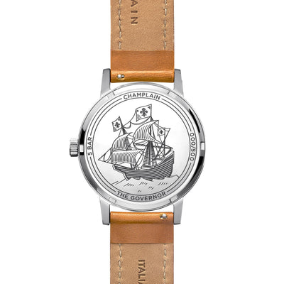 Silver/Black - Tan Governor Watch by Champlain