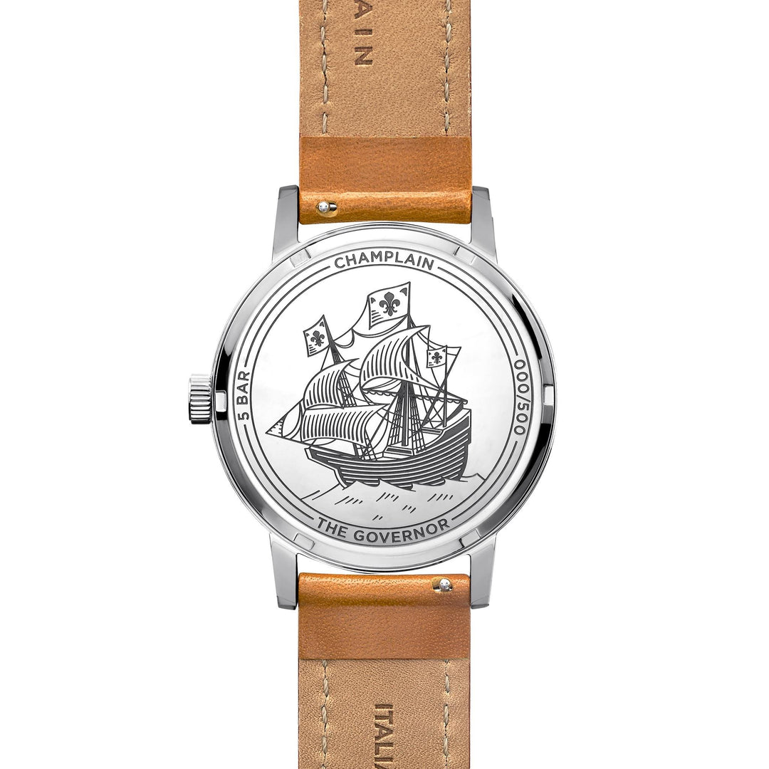 Silver/White - Tan Governor Watch by Champlain