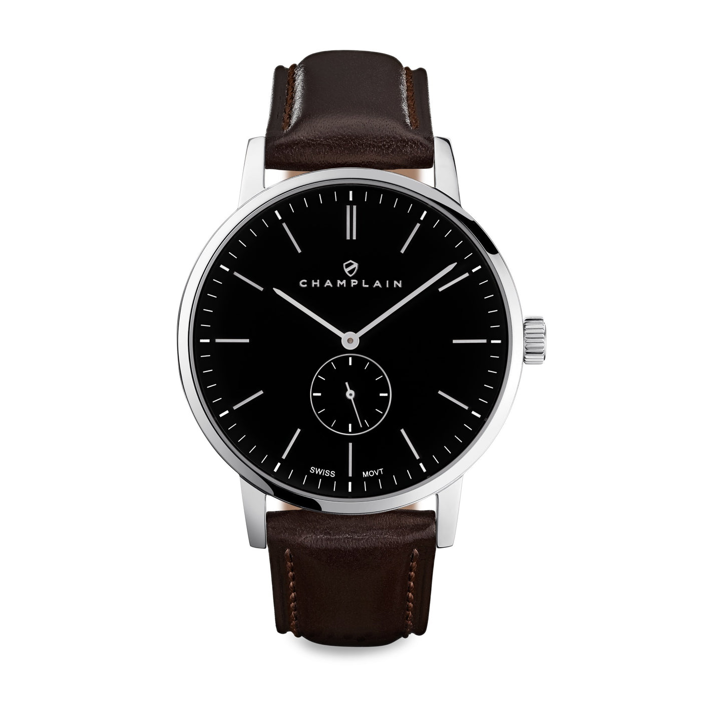 Silver/Black - Brown Governor Watch by Champlain